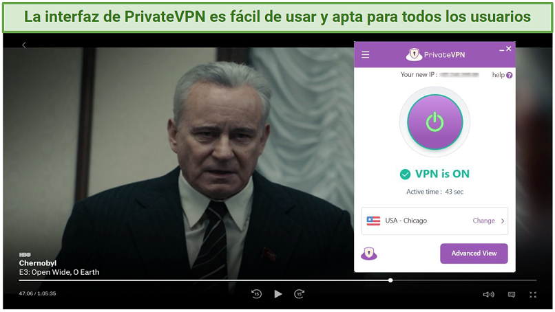Graphic showing HBO Max with PrivateVPN