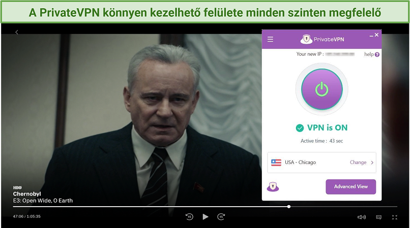Graphic showing HBO Max with PrivateVPN