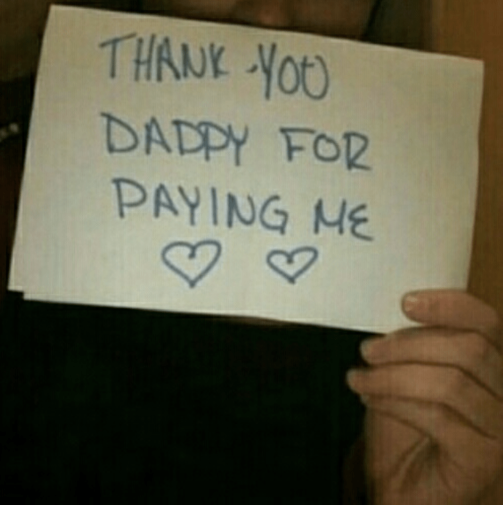 photo of thank you message for sugar daddy app