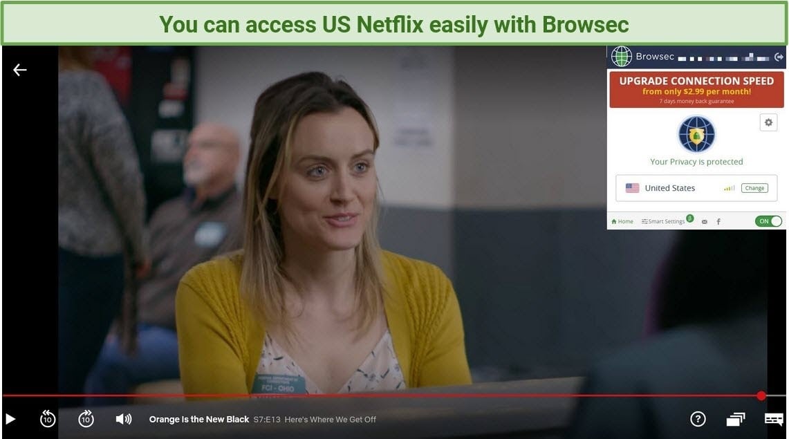 US Netflix with Browsec