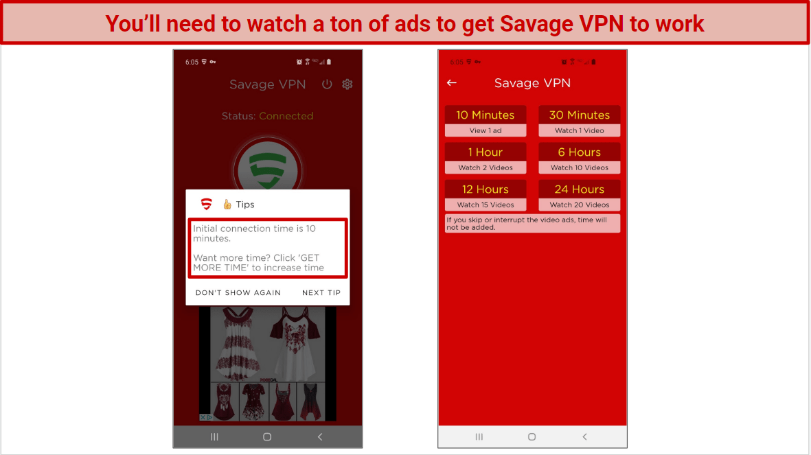Savage VPNs use timer