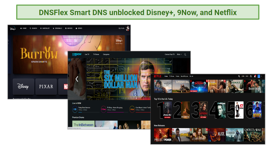 Smart DNS unblocks most streaming services.