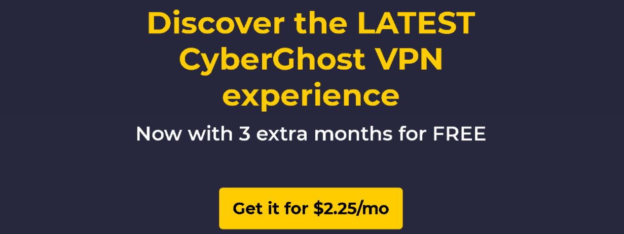 Screenshot of CyberGhost's Black Friday/Cyber Monday Dea