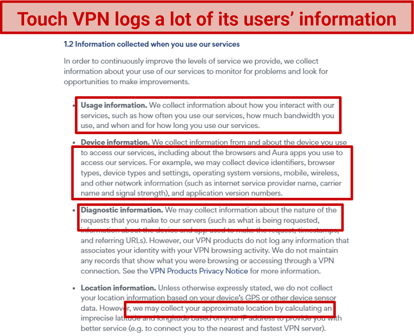 Does TouchVPN keep logs?