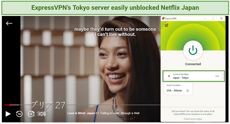 Image showing ExpressVPN unblocking Netflix Japan
