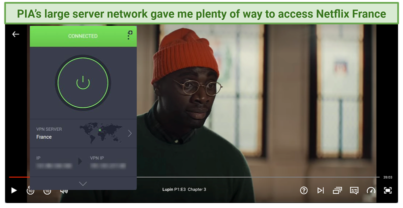 Graphic showing PIA with Netflix France