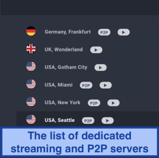 A screenshot of AVG's dedicated servers.