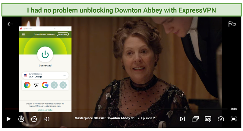 Image of ExpressVPN successfully unblocking US Netflix