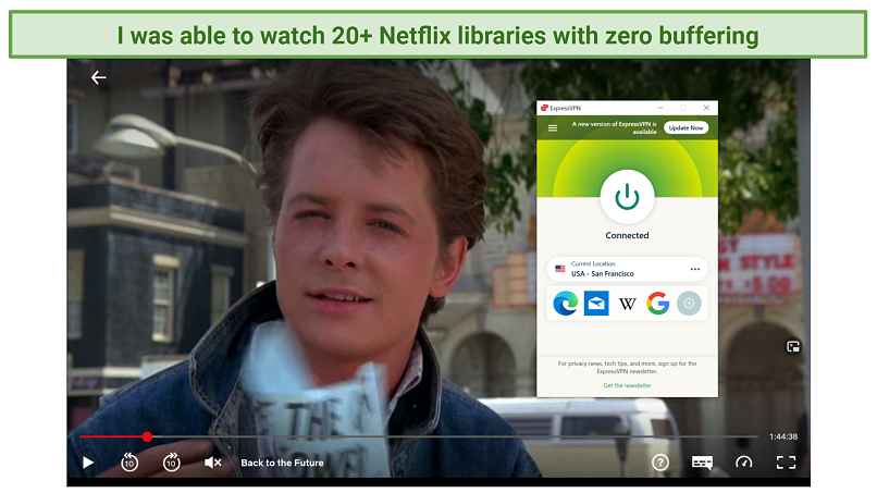 screenshot of Netflix player streaming