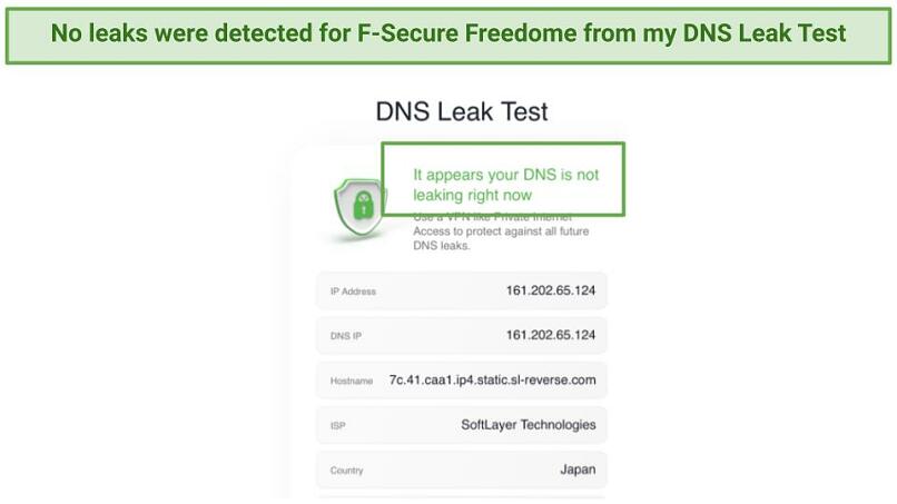 Freedome VPN ยังใช้เซิร์ฟเวอร์ DNS ของตัวเองเพื่อปกป้องคุณต่อไป