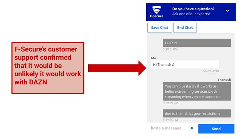 El servicio de atención al cliente F-Secure confirmado Freedome puede