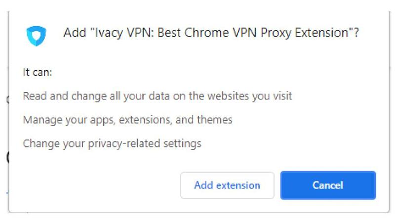 A screenshot of the Chrome extension download process for Ivacy