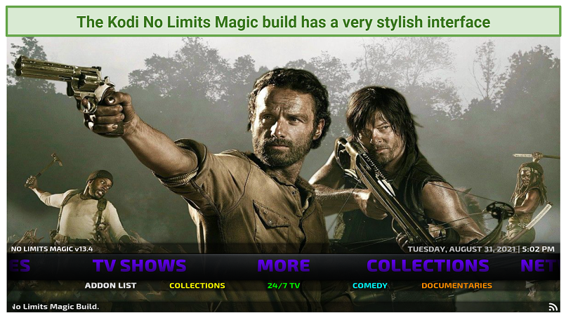 graphic showing no limits magic build interface