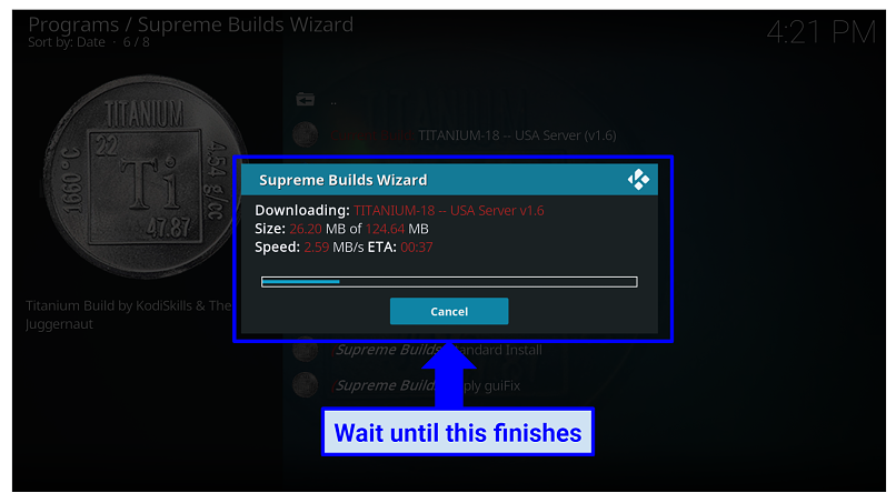 Graphic showing Titanium installation