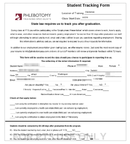 enrollment form