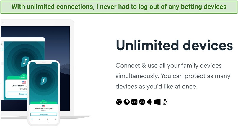 Screenshot showing Surfshark