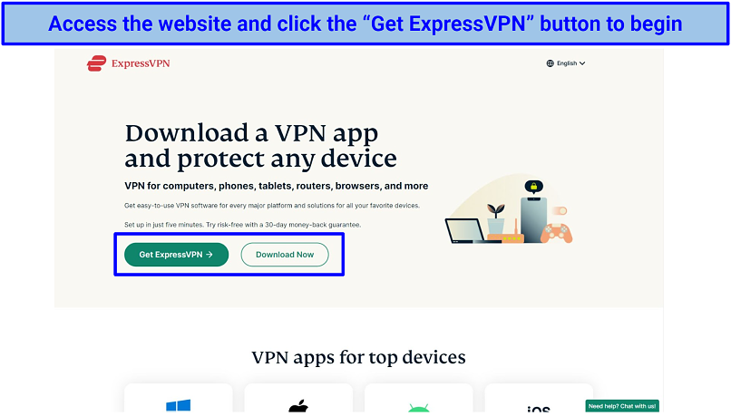 צילום מסך של ExpressVPN