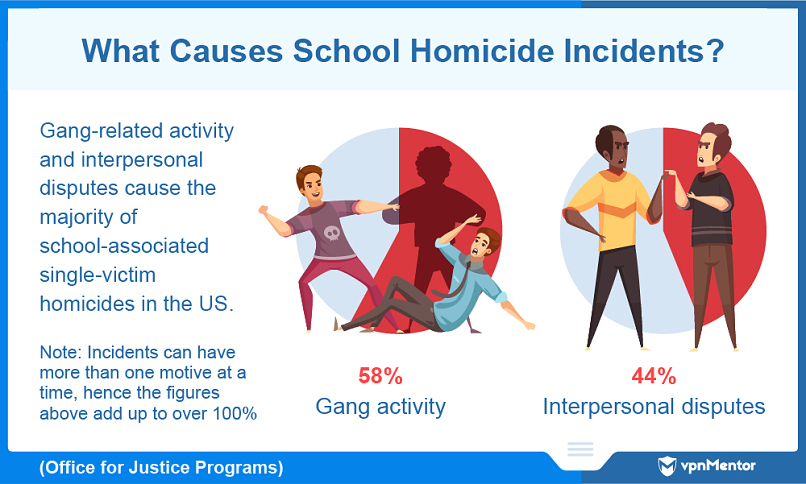 What causes murders in US schools?