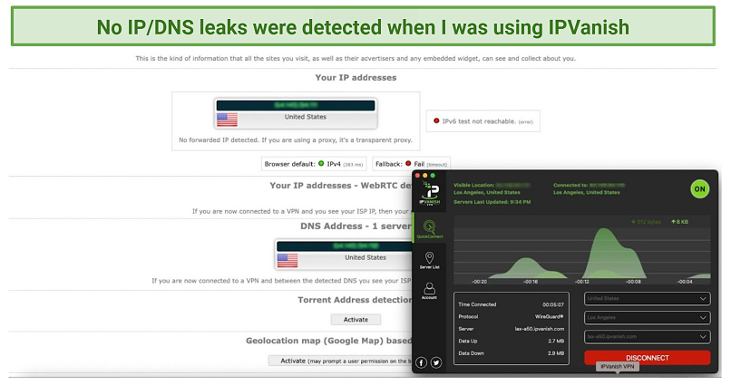 Graphic showing IPVanish leak text