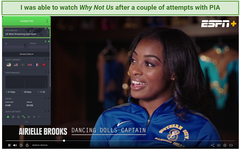 Screenshot Se Pia non blocca ESPN+