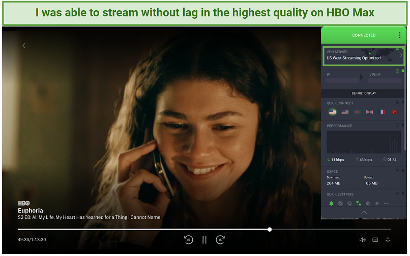 Screenshot di Pia Unblocking HBO Max
