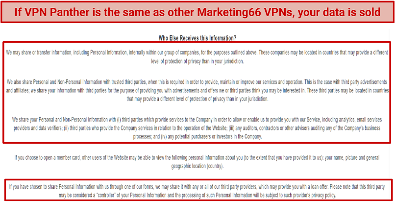 Graphic showing Marketing66's privacy policy