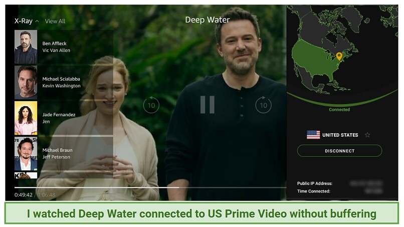 Image of watching Deep Water on Amazon Prime Video without buffering or lagging