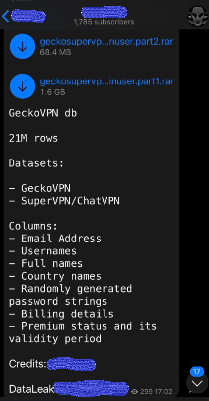 SQL dump post in telegram