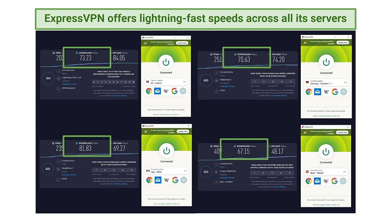 Image showing high speeds with ExpressVPN