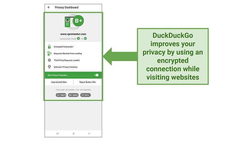 Screenshot of DuckDuckGo's Android interface