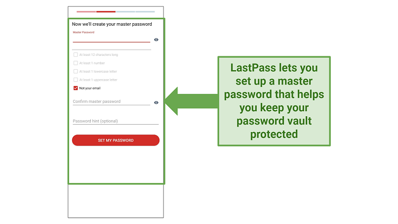 Screenshot of LastPass's Android interface