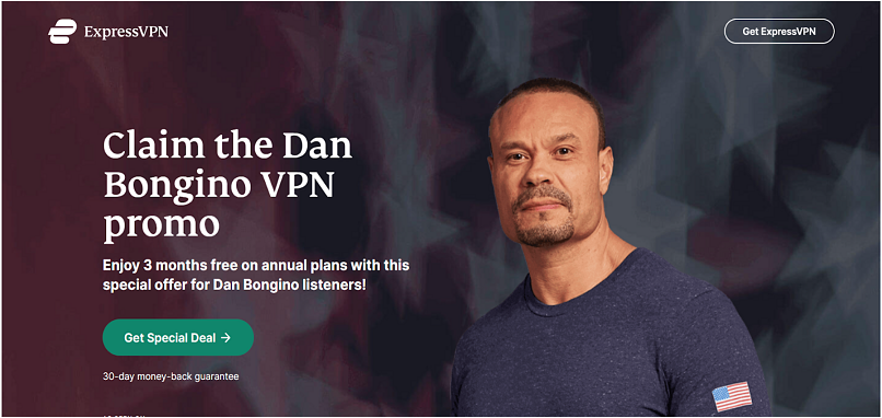 Screenshot of ExpressVPN's Dan Bongino promo page