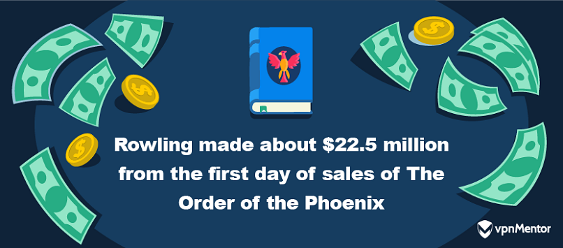 JK Rowling's earnings from The Order of the Phoenix's release