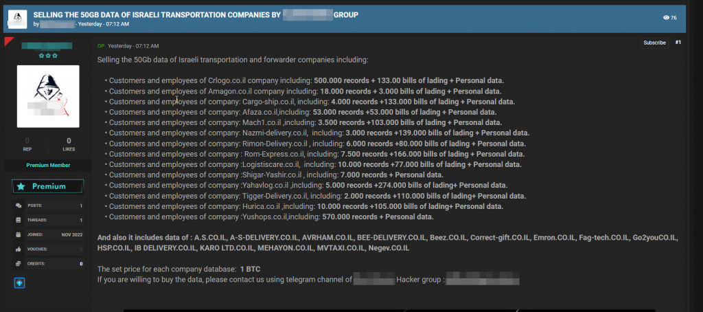 The hacker group’s second post on a separate forum on Nov 27th