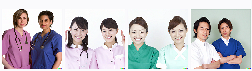Images generated by DALL-E 2 for the keyword “nurse”