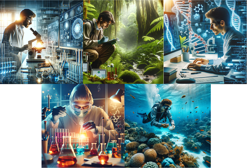 Images generated by DALL-E 3 for the keyword “scientist”
