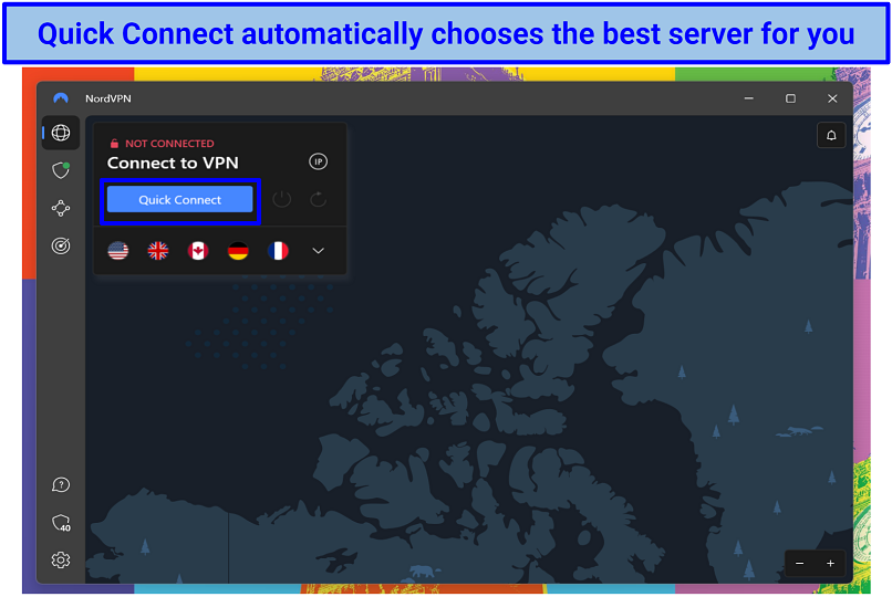 Screenshot of NordVPN's Windows UI
