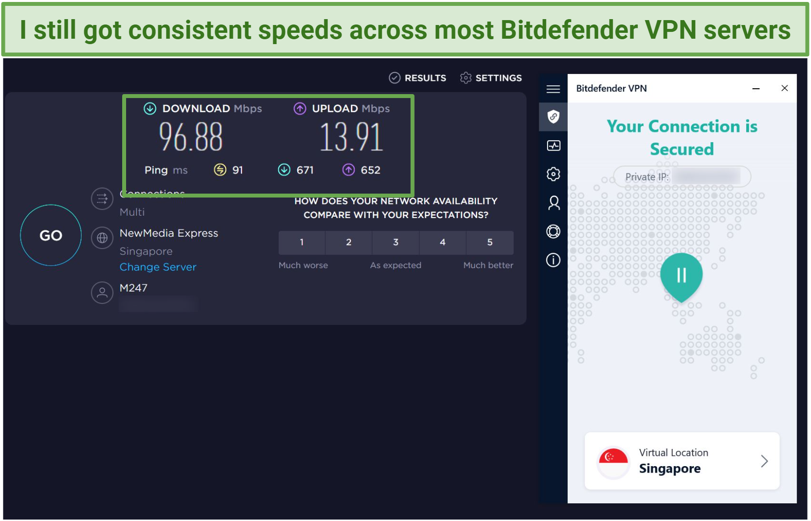 Captura de pantalla de Bitdefender VPN