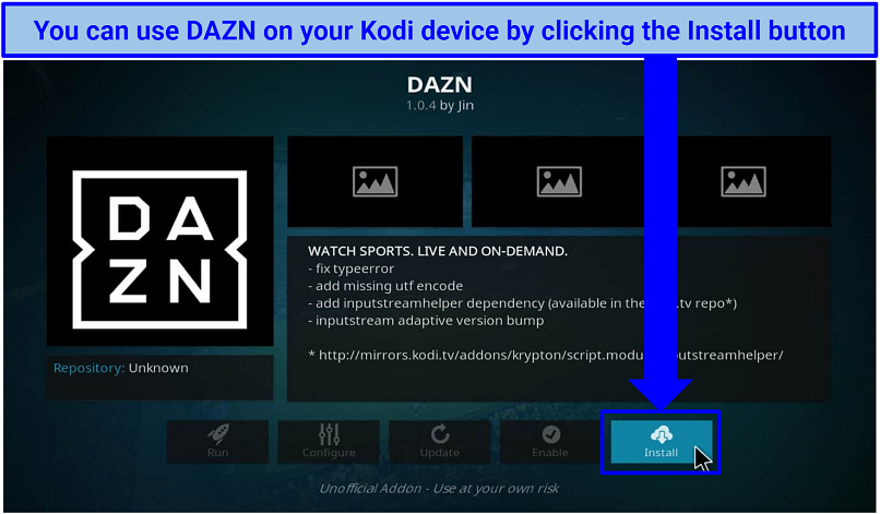 nfl sunday ticket on kodi