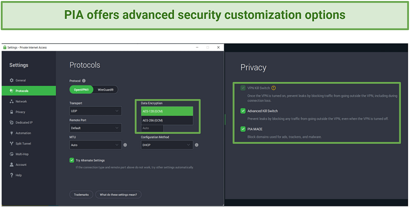 Screenshot of CyberGhost servers for torrenting