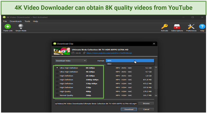 Screenshot of 4K Video Downloader for UHD downloads