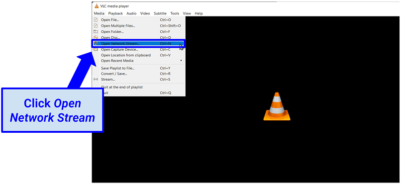 Screenshot of VLC Media Player for downloading YouTube video