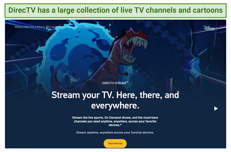 Screenshot of DirecTV Stream