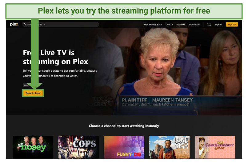 Screenshot of Plex