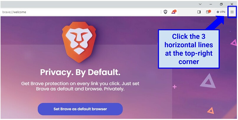A screenshot of the Brave browser homepage
