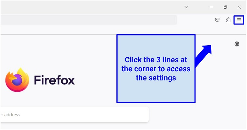 A screenshot of the Firefox browser homepage