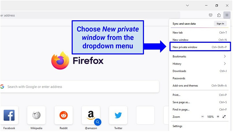 A screenshot of the Firefox settings and options