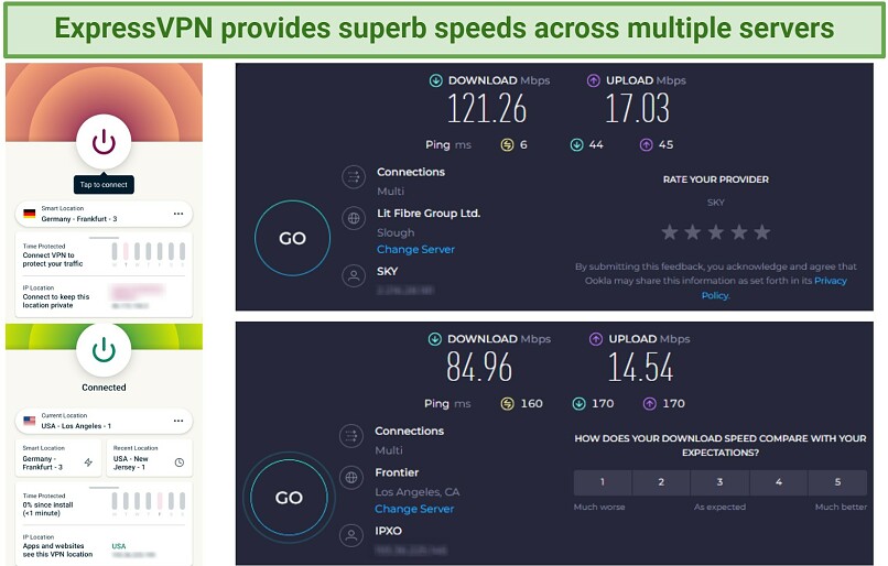 Screenshot proving ExpressVPN's fast speeds.