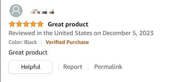 A fake Amazon review that uses generic language