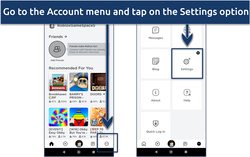 A picture of multiple Roblox’s app screenshots